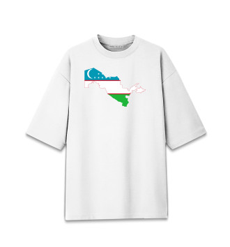Женская Хлопковая футболка оверсайз Узбекистан