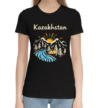 Женская Хлопковая футболка Казахстан