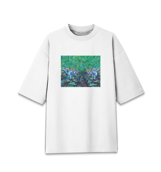 Женская Хлопковая футболка оверсайз W-образный двигатель в стиле Ван Гога