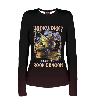 Женский Лонгслив Bookworm Please Dragon