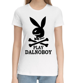 Женская Хлопковая футболка Play dalnoboy