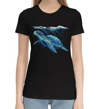 Женская Хлопковая футболка Морская черепаха