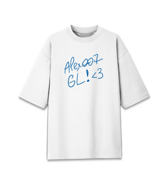 Мужская Хлопковая футболка оверсайз ALEX007: GL
