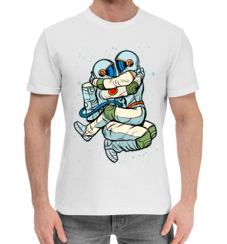 Мужская Хлопковая футболка Космическая любовь