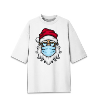Хлопковая футболка оверсайз для мальчиков Санта в маске