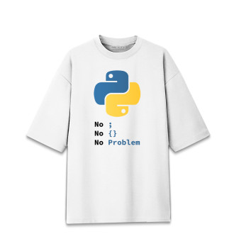 Женская Хлопковая футболка оверсайз Python No Problem