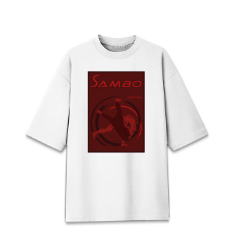 Мужская Хлопковая футболка оверсайз Самбо спорт