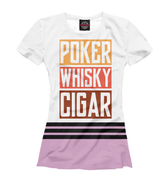 Футболка для девочек Poker Whisky Cigar