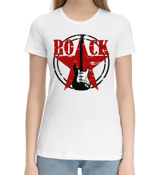 Женская Хлопковая футболка Rock