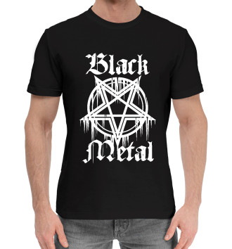 Мужская Хлопковая футболка Black metal