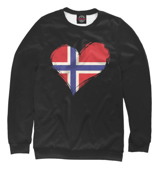 Мужской Свитшот Сердце Норвегии (флаг)