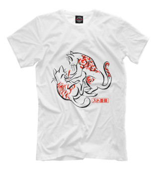 Мужская футболка Японские коты тату