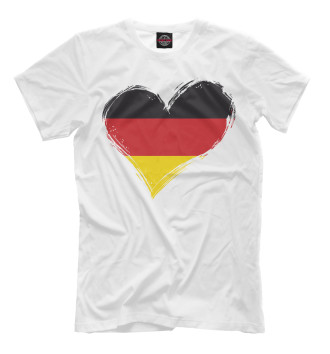 Мужская Футболка Сердце Германии (флаг)