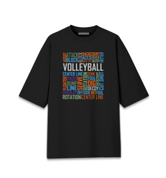 Женская Хлопковая футболка оверсайз Волейбол