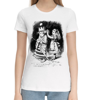 Женская Хлопковая футболка Алиса и королева