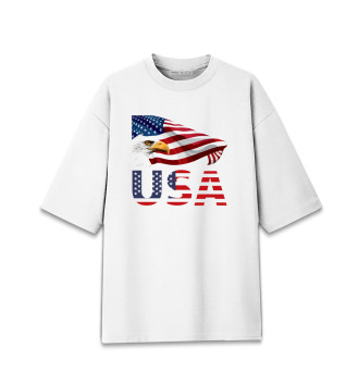 Женская Хлопковая футболка оверсайз США