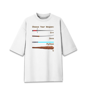 Хлопковая футболка оверсайз для мальчиков Python C Plus Plus Java C