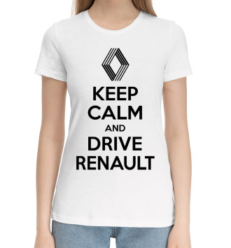 Женская Хлопковая футболка Будь спок и води Renault