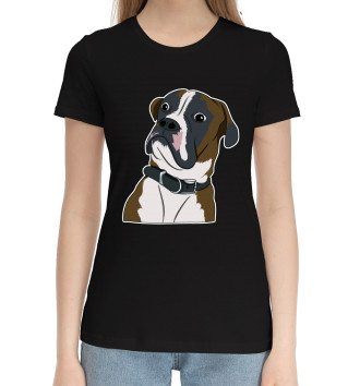 Женская Хлопковая футболка Собака