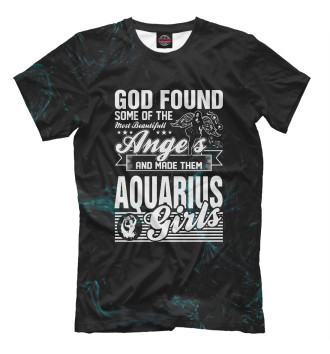 Мужская Футболка God Found Angels Aquarius