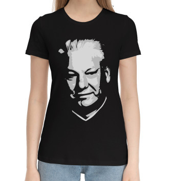 Женская Хлопковая футболка Борис Ельцин