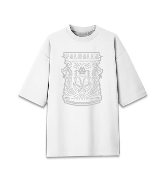 Мужская Хлопковая футболка оверсайз Вальхалла - дворец павших воинов