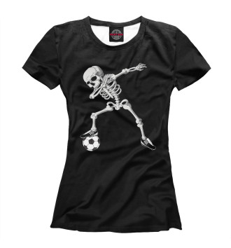 Футболка для девочек Dabbing Skeleton Soccer