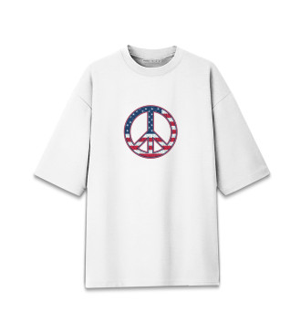 Женская Хлопковая футболка оверсайз Peace USA