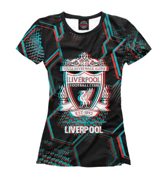 Футболка для девочек Liverpool FC Glitch (фигуры)