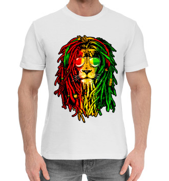 Мужская Хлопковая футболка Ямайский лев