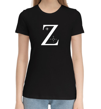 Женская Хлопковая футболка Z Прицел и компас