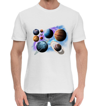 Мужская Хлопковая футболка Космос
