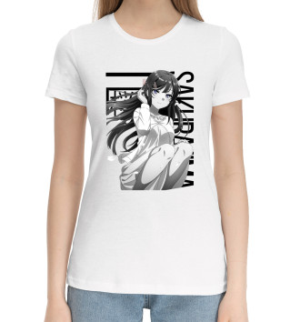 Женская Хлопковая футболка Сакураджима Май