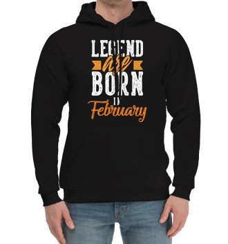 Мужской Хлопковый худи Legend are born in February