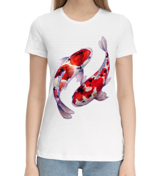 Женская Хлопковая футболка Рыбы