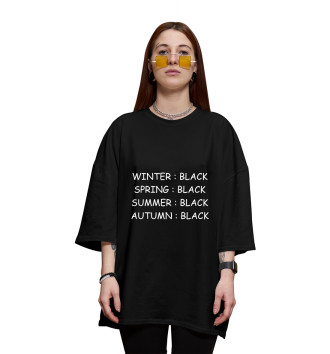 Женская Хлопковая футболка оверсайз Always black