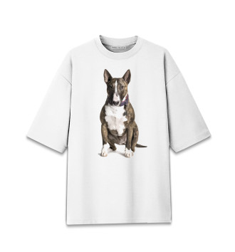 Женская Хлопковая футболка оверсайз Bull terrier