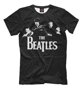 Мужская Футболка The Beatles черный фон