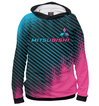 Женское Худи Mitsubishi Neon Gradient цветные полосы