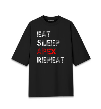 Мужская Хлопковая футболка оверсайз Eat Sleep Apex Repeat