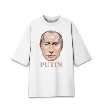 Мужская Хлопковая футболка оверсайз Путин Мозаика