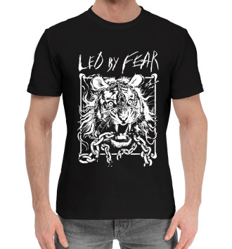 Мужская Хлопковая футболка Led by fear – tiger