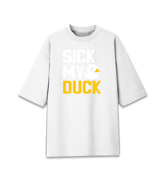Женская Хлопковая футболка оверсайз Sick my duck