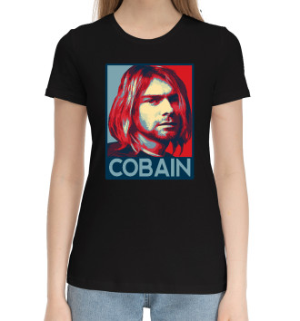 Женская Хлопковая футболка Kurt Cobain (Nirvana)