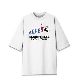 Мужская Хлопковая футболка оверсайз Эволюция баскетбола