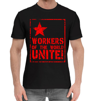 Мужская Хлопковая футболка Пролетарии Всех Стран Объединяйтесь!