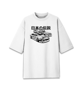 Женская Хлопковая футболка оверсайз Японские Легенды. 240Sx, Skyline, 300ZX