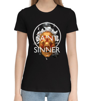 Женская Хлопковая футболка Saint Sinner