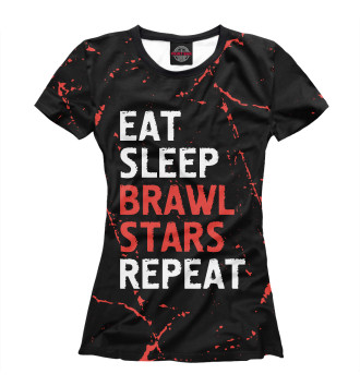 Футболка для девочек Eat Sleep Brawl Stars Repeat