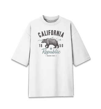 Мужская Хлопковая футболка оверсайз California